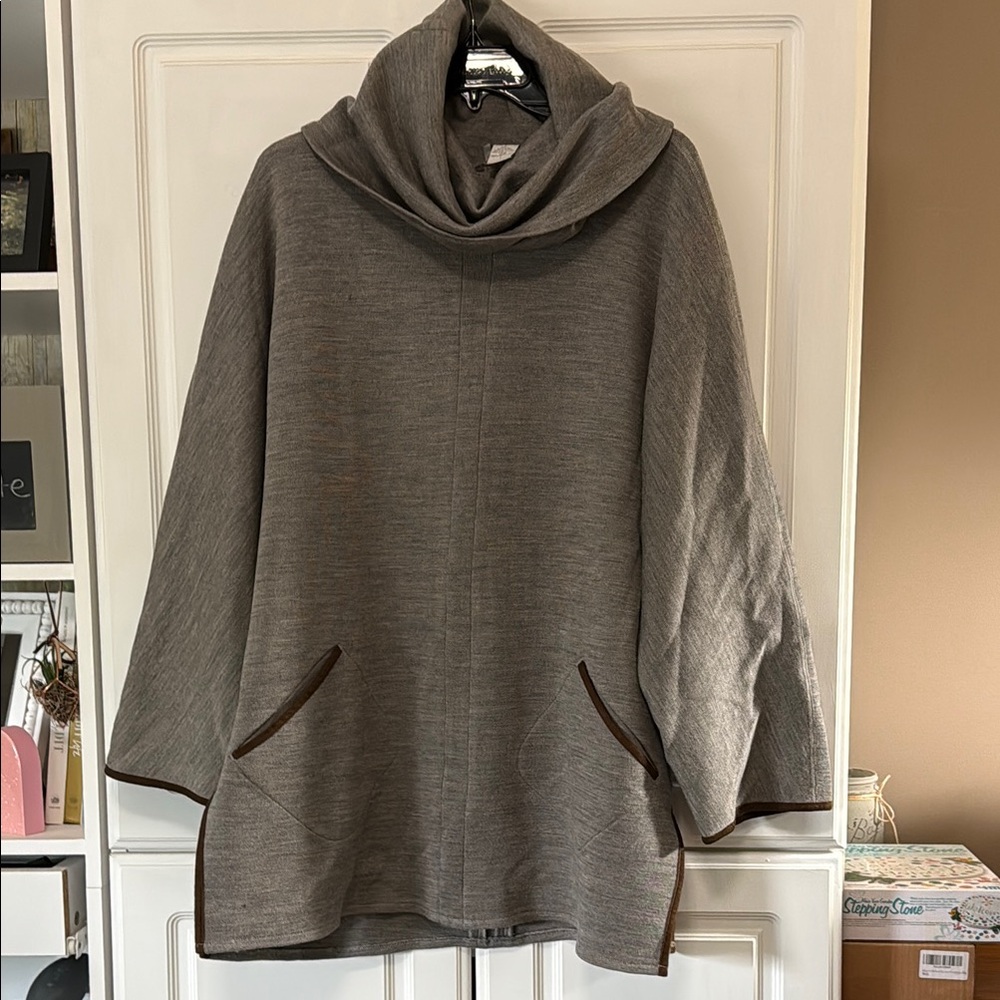 Soft Surroundings Brown Cowl Neck Sweater